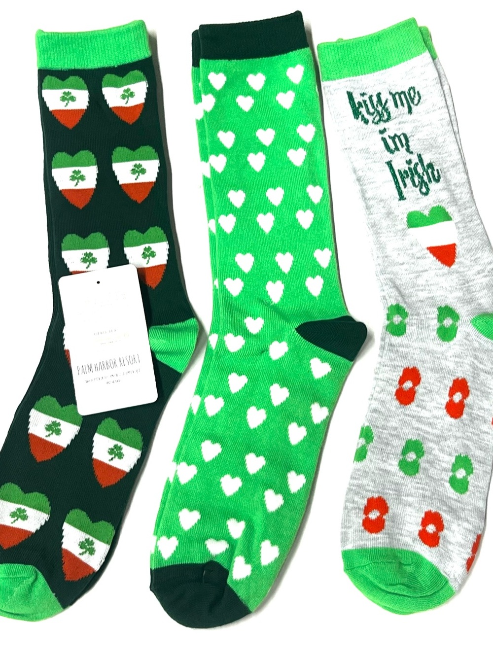 Kiss Me I'm Irish Green St. Patrick's Crew Socks - 3-Pack